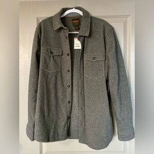 Men’s- Charcoal Fleece Button Up- new with tags- L